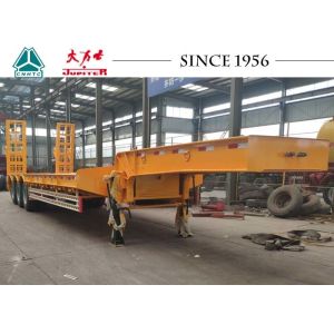 Cheap 50 Tons 13m To 16m Semi Low Bed Trailer For Equipment Rental In Yellow for sale