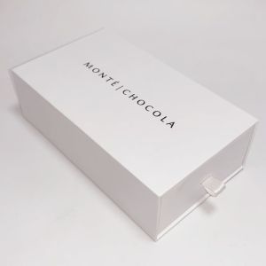 Ivory Cardboard Chocolate Packaging Gift Boxes Fancy Paper Drawer Box White