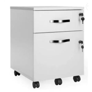 Adjustable Rails 2 Drawers Locking Mobile File Cabinet Knock Down For Office