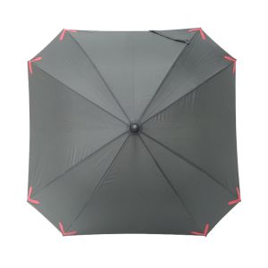 Square Shape 8 Ribs Storm Proof Umbrella With Reflective Logo Print And