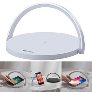 3 In 1 5000K Phone Charging Bedside Lamp , Wireless Nightstand Lamp