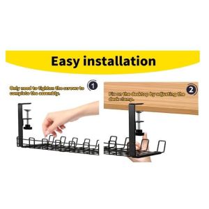Metal Desk Cord Holder Perfect Solution for Cable Management Under Desk in