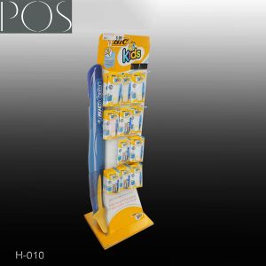 customized stationery peg hooks cardboard display stand with 4 sides
