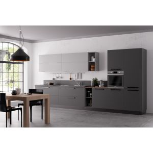 Customized Grey And Black Kitchen Cabinets Tailored EB Kitchen Set