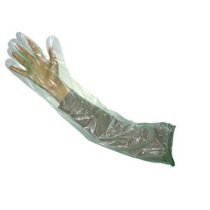 Customized Disposable Plastic Gloves , Veterinary Gloves Long LDPE Material