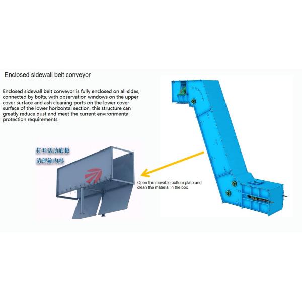 Vertical Lifting Width 500mm Cleated Sidewall Belt Conveyor Powder Belt Conveyors