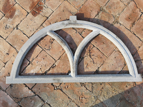 Antique Architectural Cast Iron Windows Salvage Half Moon Shape H19*W32CM