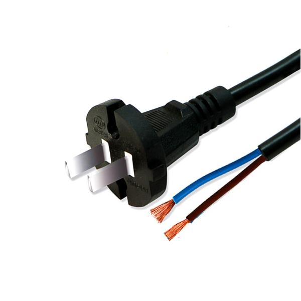 Deluxe standard 2pin black white power cable with stripped end 0.5m-10m copper power cord
