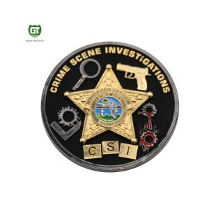 Double Side double plating Crime Scene factory supply Challenge Coins