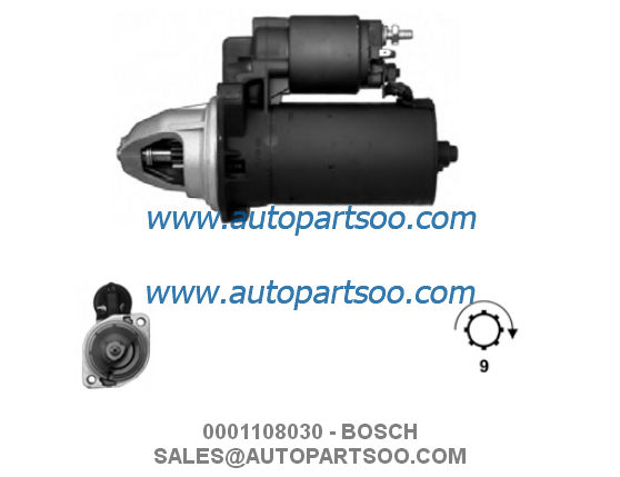 0001110129 0001110136 - BOSCH Starter Motor 12V 1.8KW 9T
