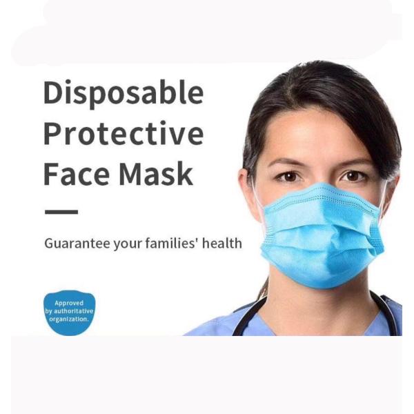 Anti Droplets Surgical Mouth Fask / 3 Ply Disposable Face Mask Without Valve