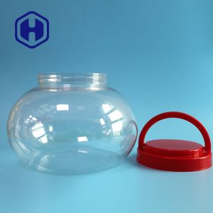 3740ml 126oz Large Pickle Round PET Plastic Jar With Lid And Handle Gift