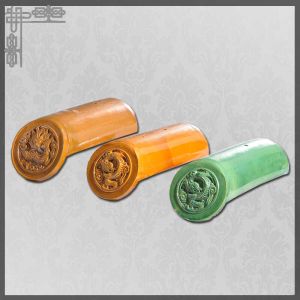 Kaolin Clay Handmade Plain Tiles Yellow Glazed Terracotta Chinese Temple Pagoda