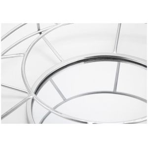 Layered Round Silver Metal Frame Decorative Wall Mirror Small Size For Wall