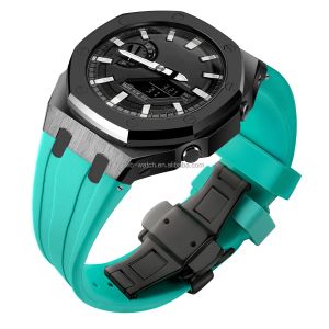 GA2100 Casio G Shock Watch Case Modified With Silicon Band Strap In 316