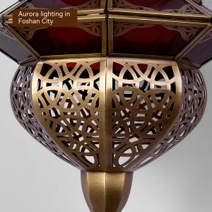 Arabic Style Stained Copper Glass Wall Lights With Switch Control