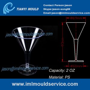 China PS 2 oz small clear disposable plastic cocktail glasses and cup mould on sale