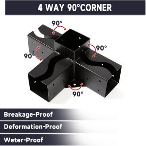 4-Way DIY Pergola Bracket Kit Wood Beams DIY Pergola Way Corne Brackets with