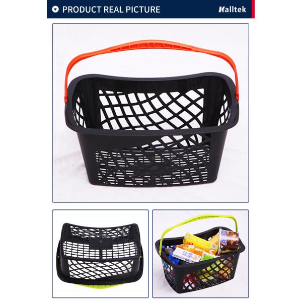 Design Single Handle Plastic Hand Basket For Supermarket HDPP Shopping Basket