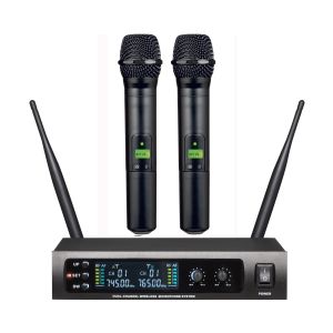 LS-970 pro wireless microphone system UHF IR selectable PLL 2 MIC headset