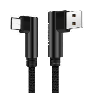 Wholesale Nylon Type C To USB 2.0 Type C Cable 90 Degree Angle USB C Cable Fast