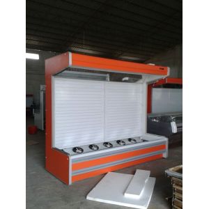 Cheap Fruit And Vegetable Multideck Open Chiller 3m Orange Color Remote Cooling System for sale