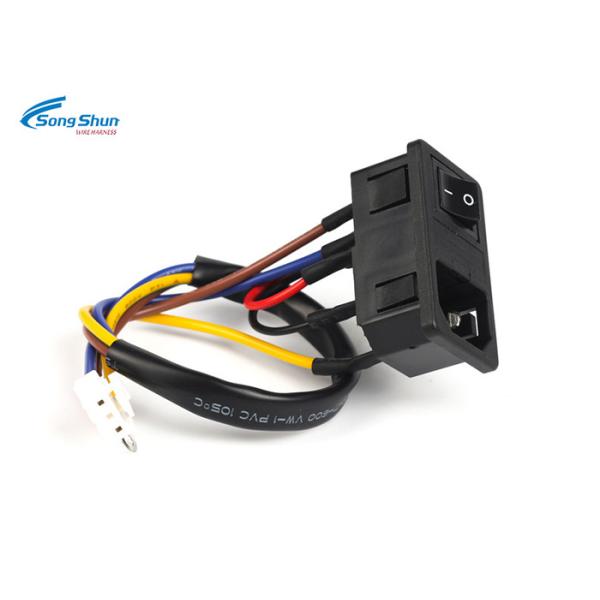 18awg JST VHR-4 Power Cord Cable 220v C14 PVC Jacket With Switch Telecommunicati