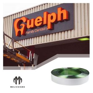 Illuminated 100 Meters Mirror Color Aluminum Trim Cap For Channel Letter