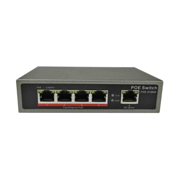 POE-S1004F(4FE+1FE)_4 Port 10/100Mbps IEEE802.3af/at PoE Switch with 65W