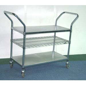 200KG Load 3" Casters Anti Static ESD Chrome mesh trolley