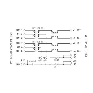 XFATM9R-CTxu1-4M Single Port Rj45 Connector With Integrated Magnetics 10/100M
