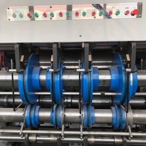 Flexo Gluing Printing Slotting Die Cutting Machine For Making Box PLC Control