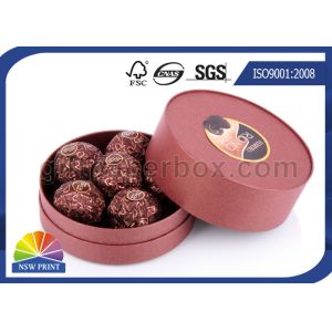 Customized Round Chocolate Packaging Box With Printing , Small Candy Coated
