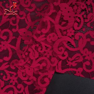 2019 Hot African Lace Fabric High Quality Red Lace Fabric For Garment