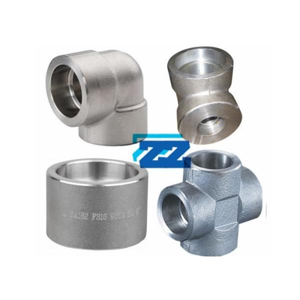 Quality Stainless Steel Socket Weld Pipe Fittings 1 / 8 - 4 Inch Size 9000LB Pressure BS3799 wholesale