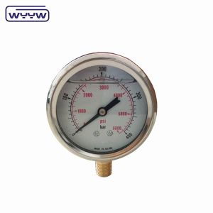 2.5" Glycerine Oil Filled Pressure Gauge , Lm Bar Pressure Gauge
