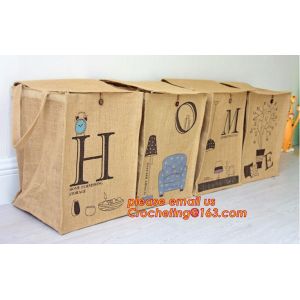 Custom-built hot sale jute clothes store receive cube storage basket, jute dirty