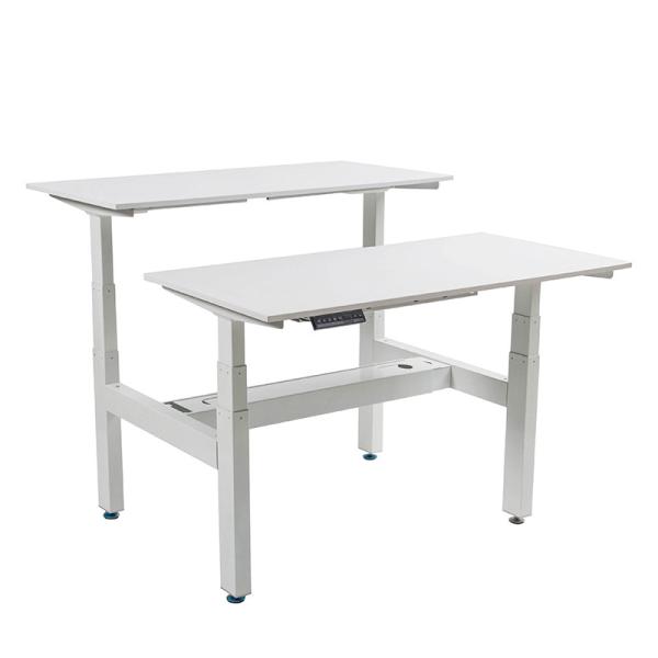 Quality 2 Levels 4 Legs 4 Motors Extendable KD Structure Steel Office Desk wholesale