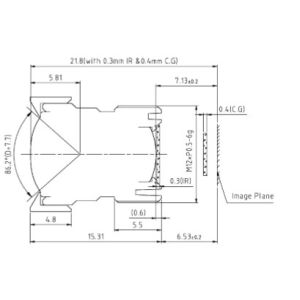 Cheap Scanner lens, 1/2.3&quot; 4.2mm 12 Megapixel low distortion lens HFOV 74 degree for sale
