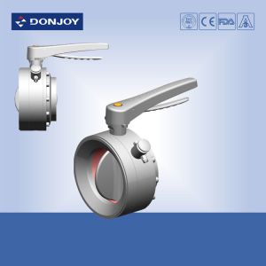 Sanitary grade manual butterfly valve multi - position handle for powder