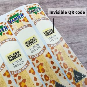 Durable Custom Security Stickers Waterproof Vinyl Rectangle Barcode Glossy