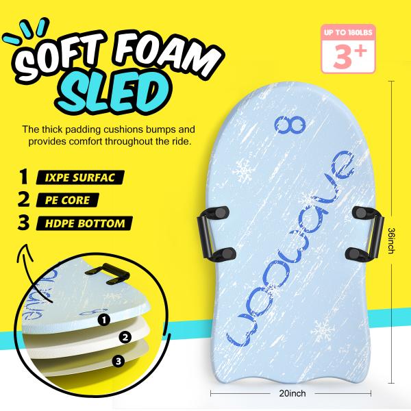 Experience Comfort and Durability with All Mountain Snow Sled Durable XPE Foam Material