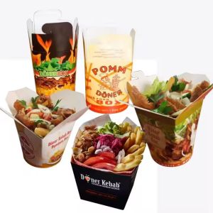 Custom Printed Eco-Friendly Kraft Burger Box Recycled Materials Corrugated