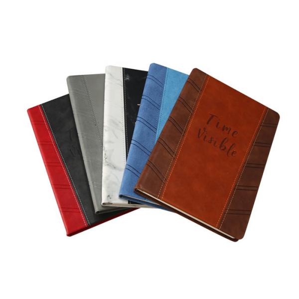 Quality PU Leather Custom Printed Notebooks 120 Sheets Wood - Free Paper Inner Pages wholesale