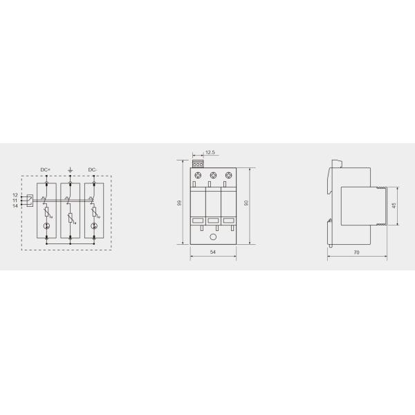 IP20 PV Surge Arrester No Leakage Current -40 To 80 ℃ Temp CE Approved