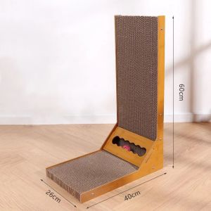 Detachable L Shaped Cat Scratcher Corrugated Cardboard Scratching Post