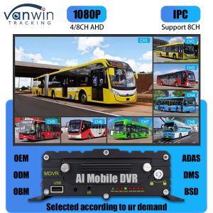 8CH AI ADAS DMS BSD Mobile DVR HDD MDVR 2TB Support Vehicle Tracking Platform