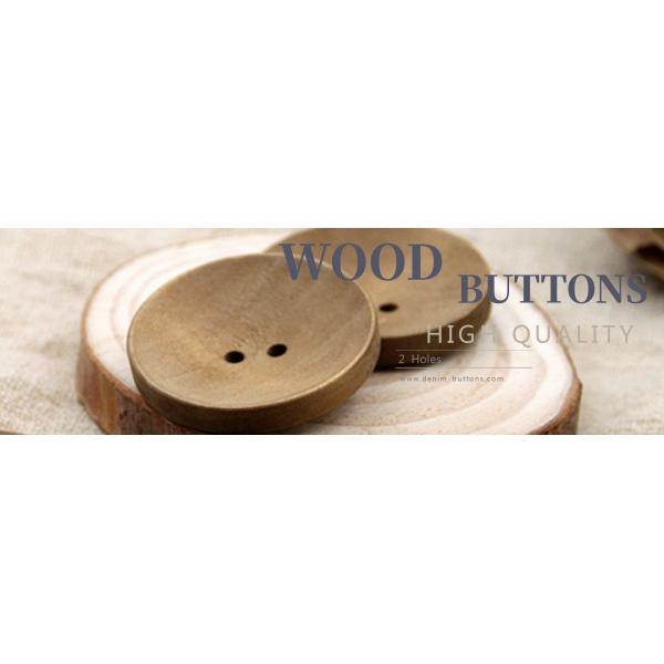 Round 2 Holes Engraved Natural Wooden Buttons For Shirts