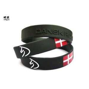 China 3D Embossed Embossed Silicone Bracelets , Engraved Rubber Bracelets Wristband on sale