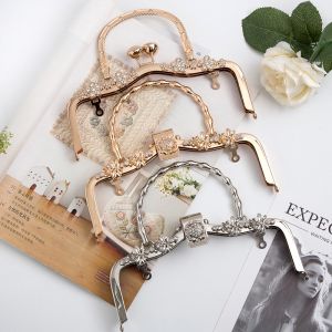 220g Bamboo Handle Purse Clutch Frames With Dragonfly Pattern